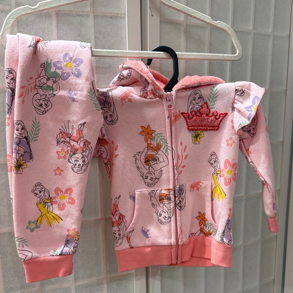 Girls Disney Princess Matching Set Like New Size 2T